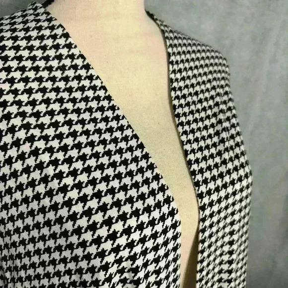 J. Jill Wherever Collection Black White Creamhound Houndstooth Open Cardigan - S - Picture 2 of 11